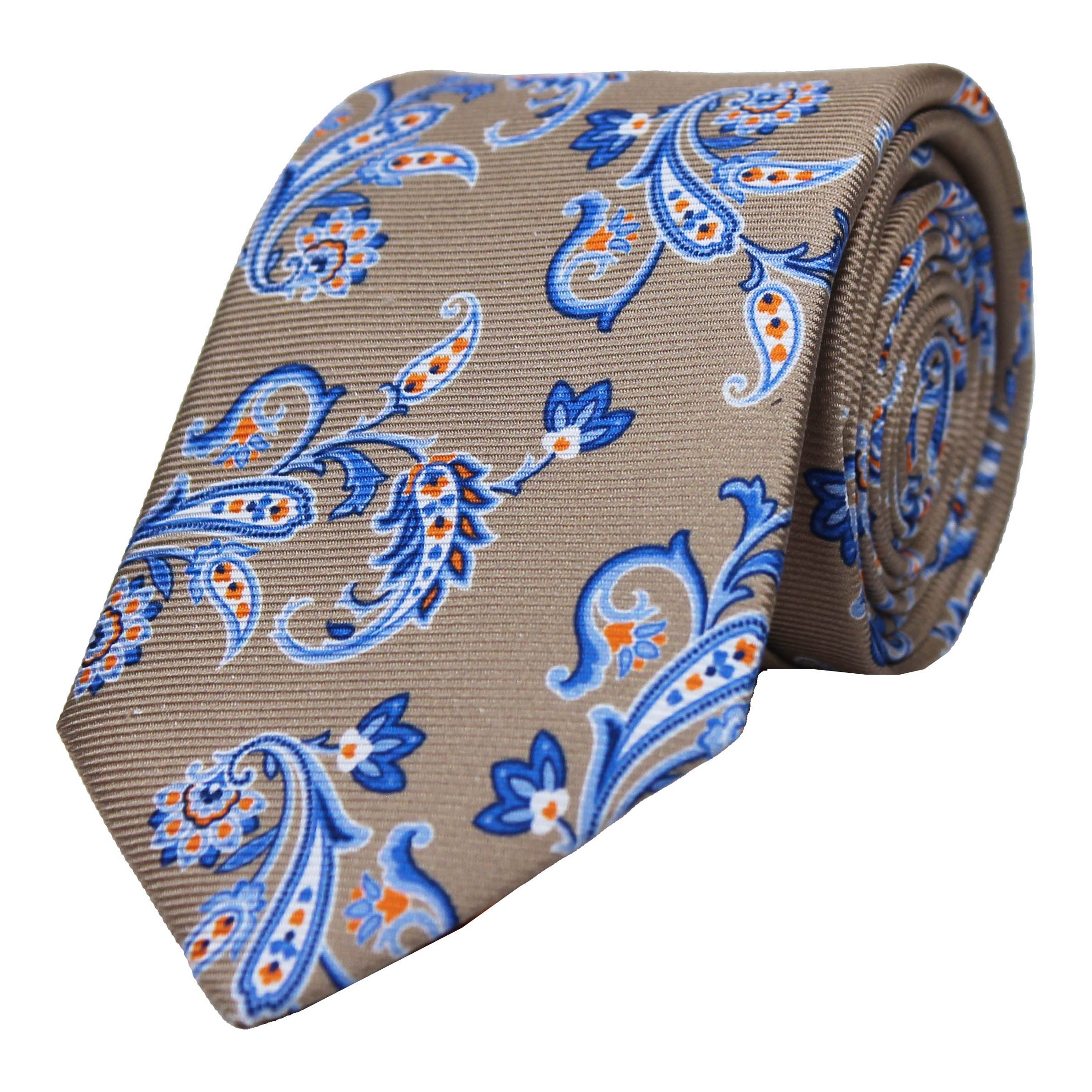 Springtime Floating Paisley Twills/ Blue Tan