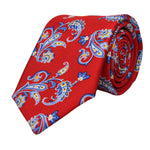 Load image into Gallery viewer, Springtime Floating Paisley Twills/ Red Royal
