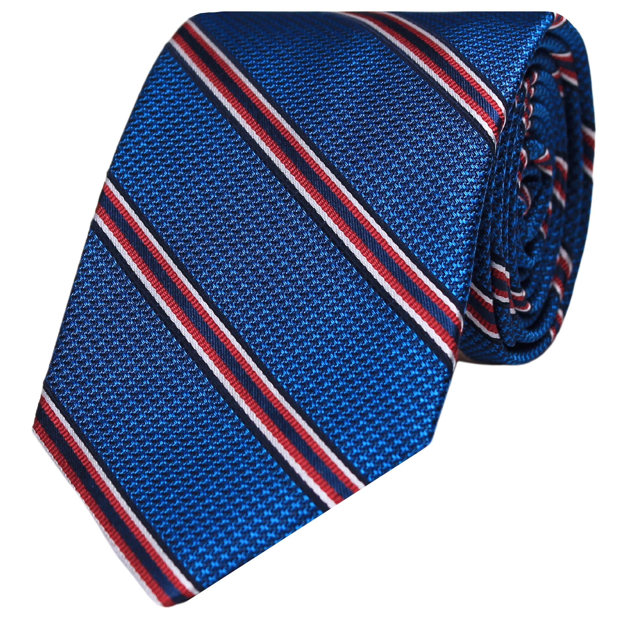 Spring Woven Stripe- Royal/Red/Navy