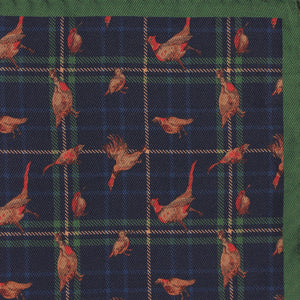 Pheasant on Plaid Pocket Square