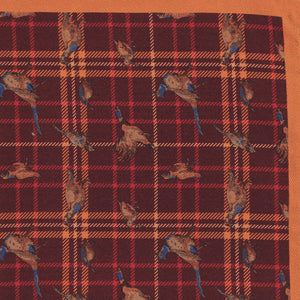 Pheasant on Plaid Pocket Square