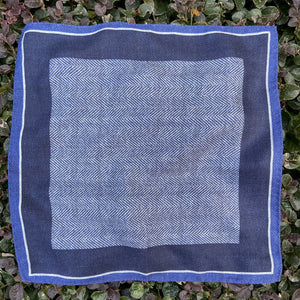 Herringbone/Floral Check Pocket Square