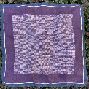 Herringbone/Floral Check Pocket Square