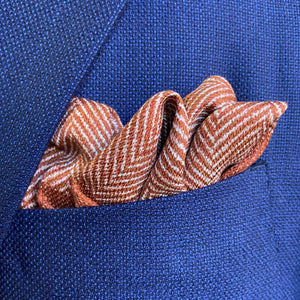 Herringbone/Floral Check Pocket Square