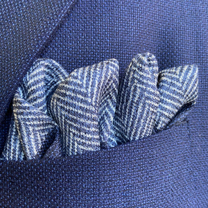 Herringbone/Floral Check Pocket Square