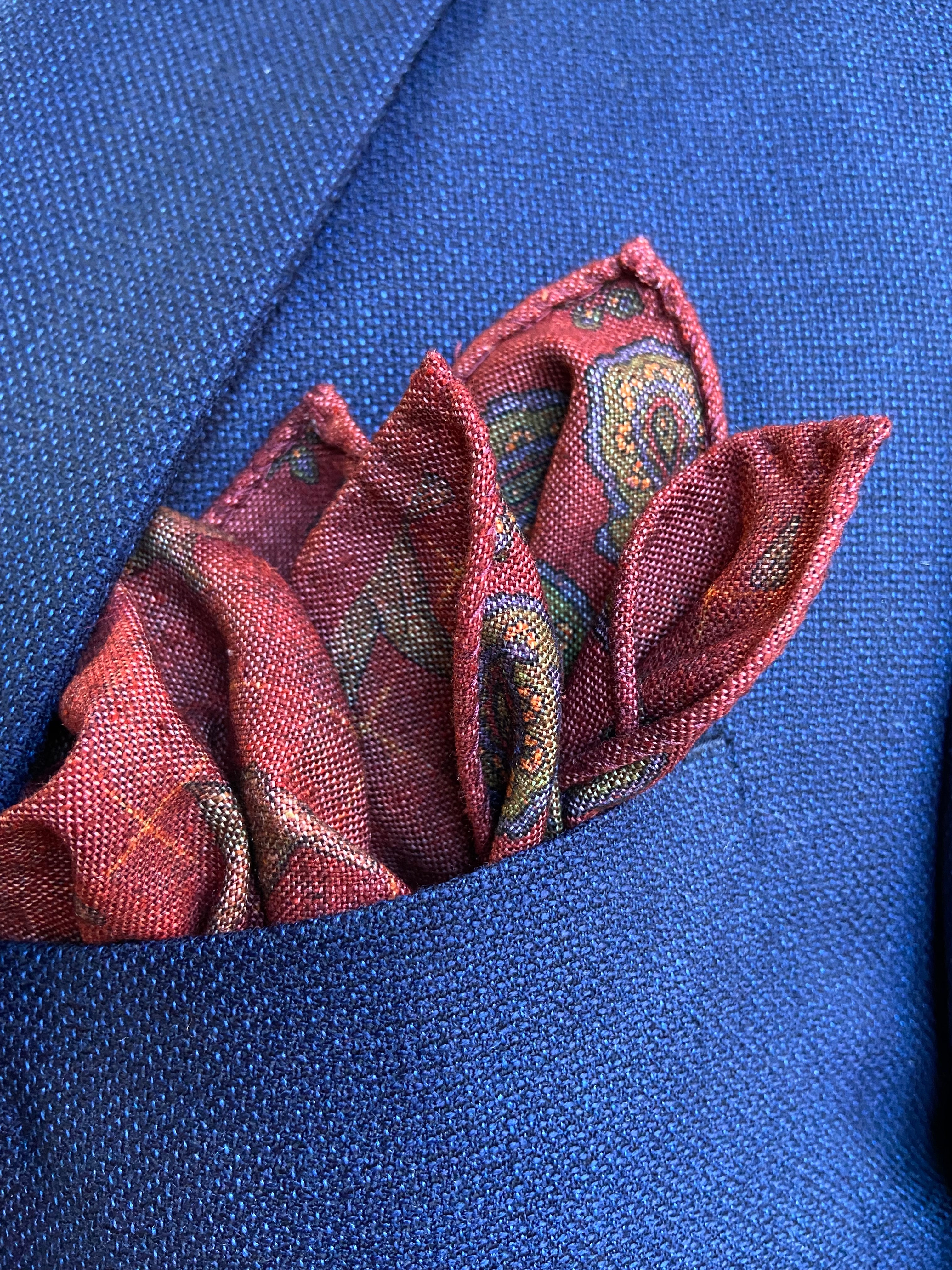 Pheasant/ Floating Paisley Pocket Square