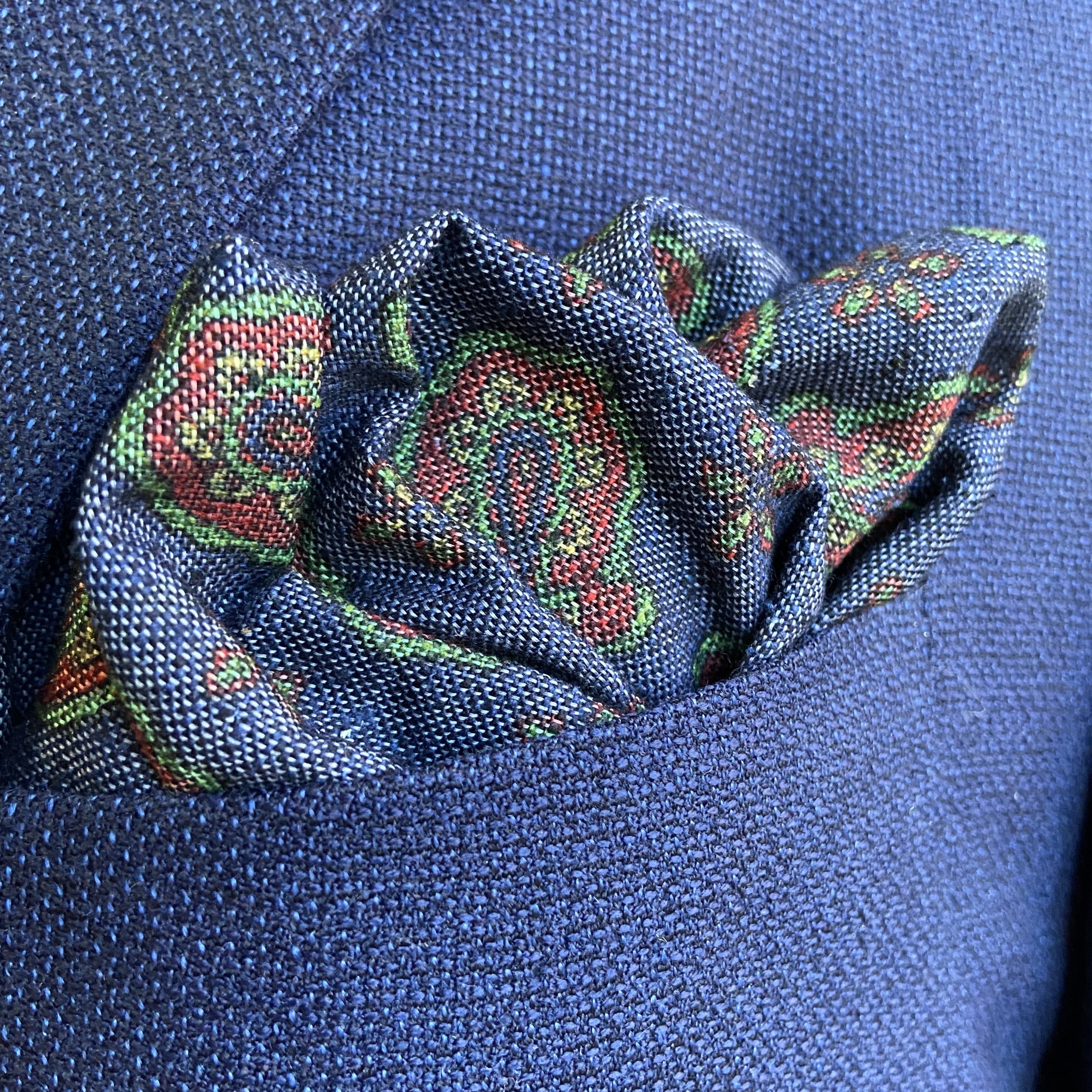 Pheasant/ Floating Paisley Pocket Square