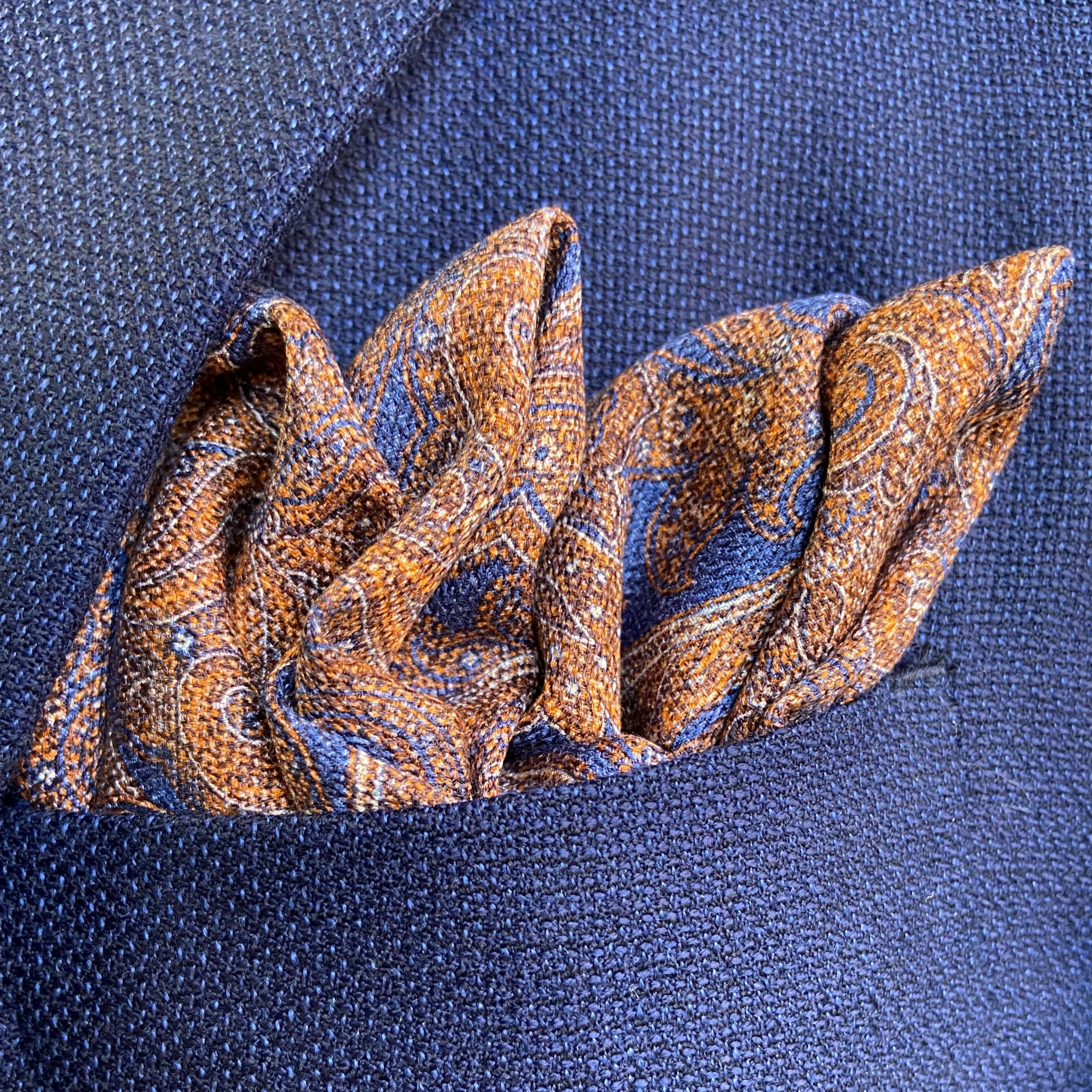 Paisley/Dot Pocket Square