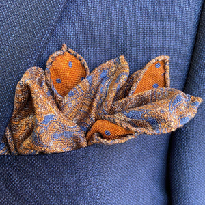 Paisley/Dot Pocket Square