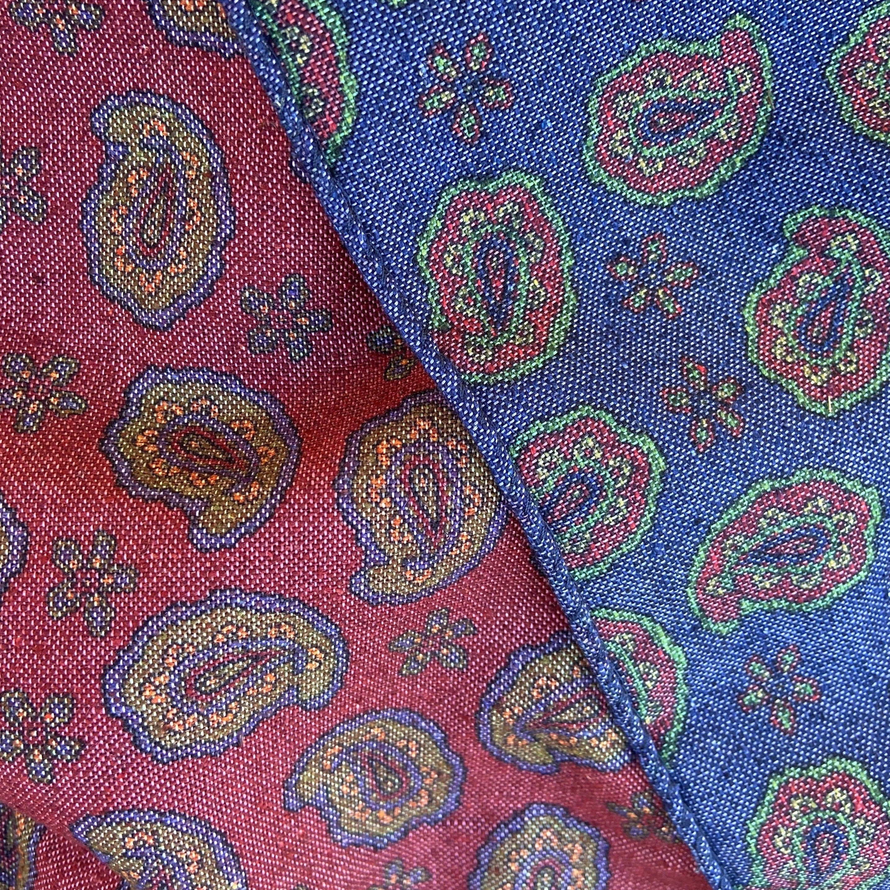 Pheasant/ Floating Paisley Pocket Square