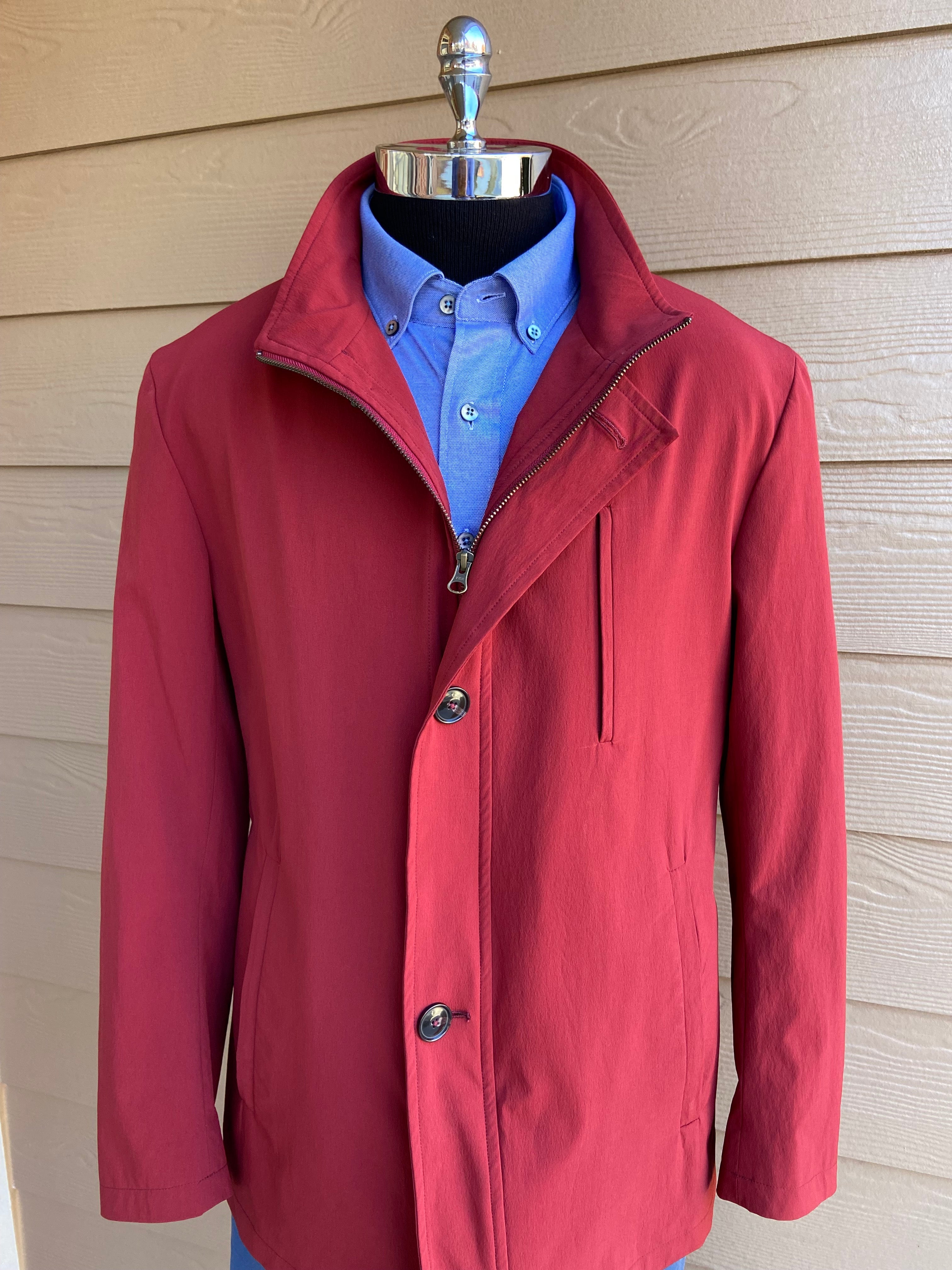 Hybrid Coat-Jacket: Red