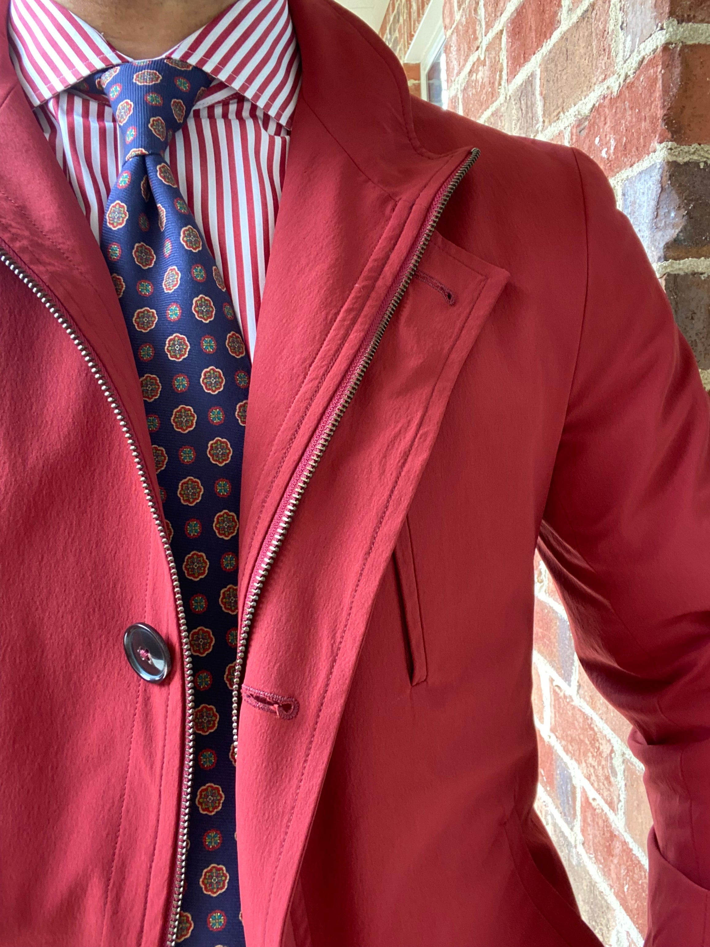 Hybrid Coat-Jacket: Red